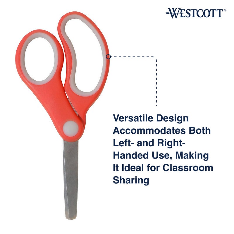 Westcott 55845 Right- and Left-Handed Scissors, Kids' Scissors, Back to School, Classroom Supplies, Ages 4-8, 5-Inch Blunt Tip, 30 Pack Assorted - Image 5